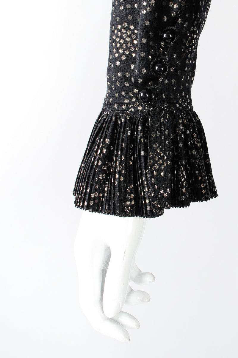 Vintage YSL Yves Saint Laurent Gold Lamé Dot Blouse & Skirt Set Shirt cuff at Recess LA