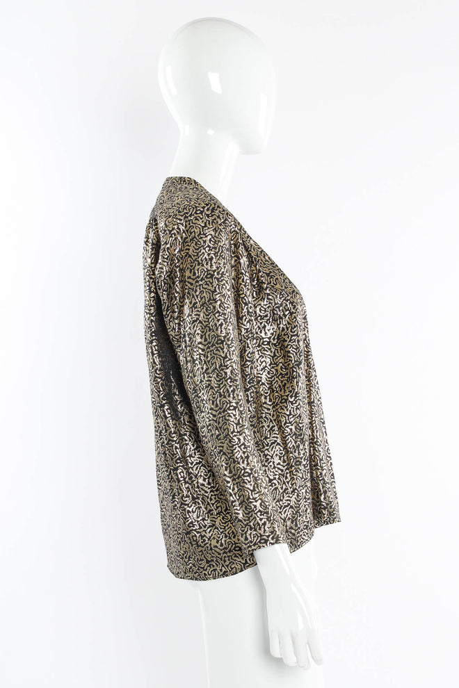 Vintage Saint Laurent Abstract Lamé Art Top mannequin side @ Recess Los Angeles