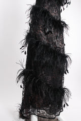 Vintage Yves Saint Laurent YSL Lace Feather Strapless Column Gown discoloration at Recess LA