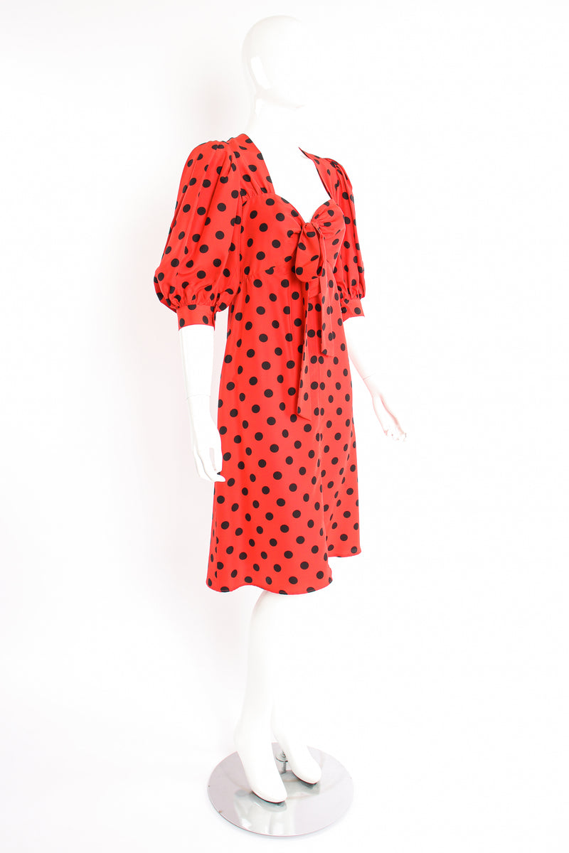 Vintage YSL Yves Saint Laurent Sweetheart Dot Dress on mannequin angle at Recess Los Angeles