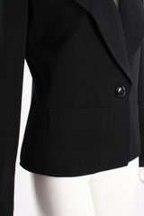 Vintage Yves Saint Laurent YSL Le Smoking Wide Lapel Blazer on Mannequin pocket at Recess LA