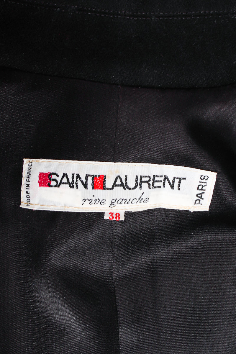 Vintage Yves Saint Laurent YSL Wool Princess Peacoat label at Recess Los Angeles