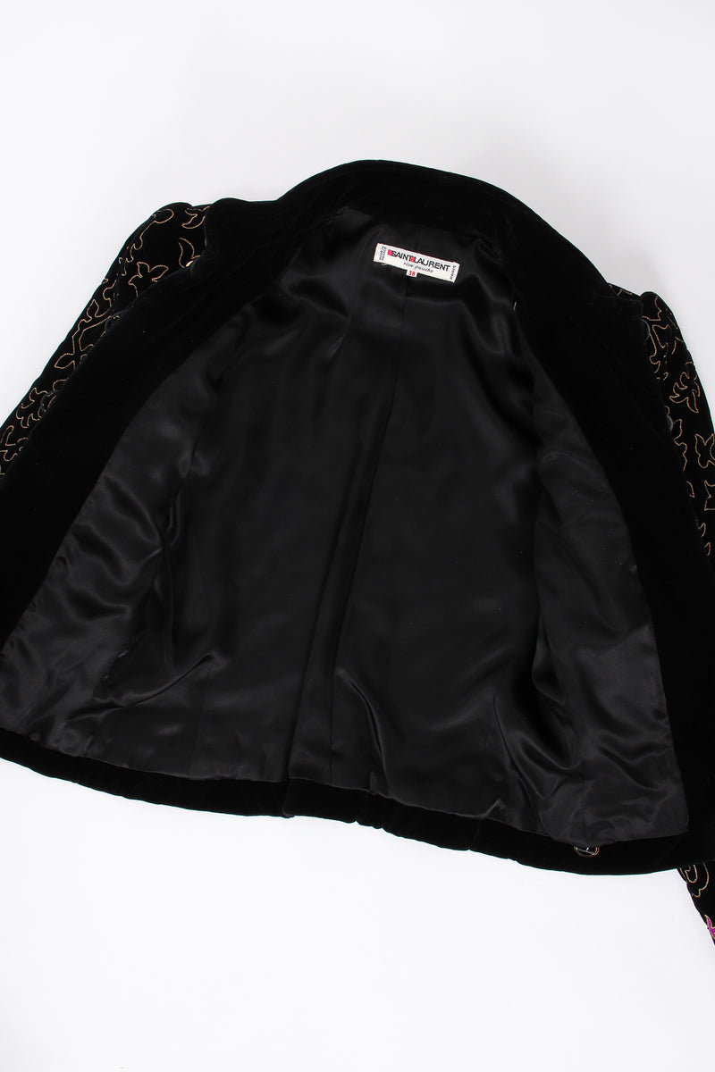 Vintage YSL Yves Saint Laurent Velvet Embroidered Jacket lining @ Recess LA