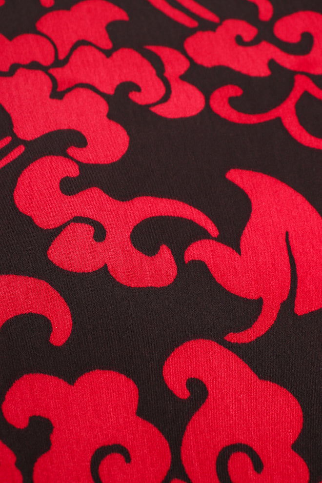 Vintage Yves Saint Laurent YSL Floral Damask Shift Dress fabric at Recess LA