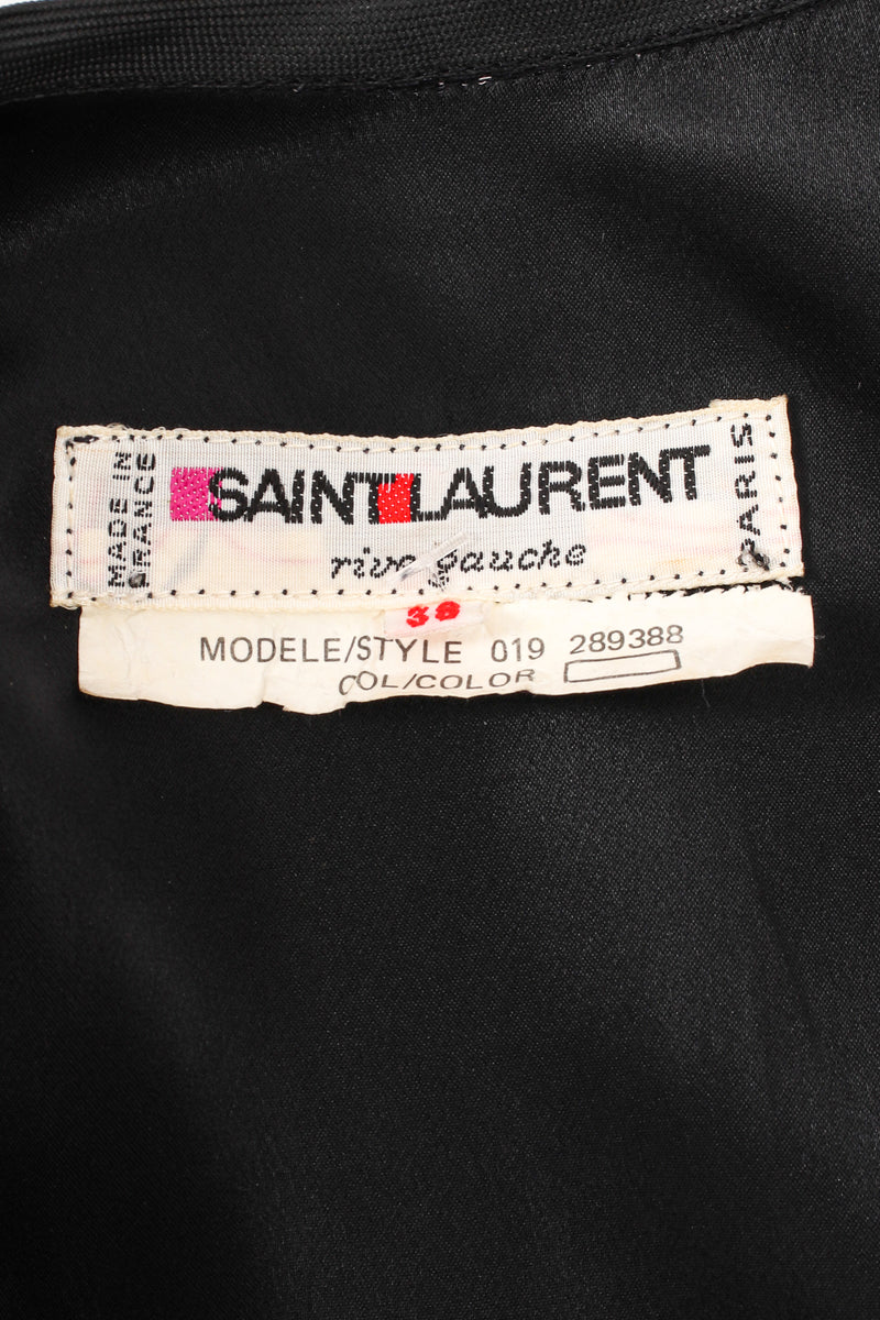 Vintage Yves Saint Laurent YSL Floral Damask Shift Dress label at Recess LA