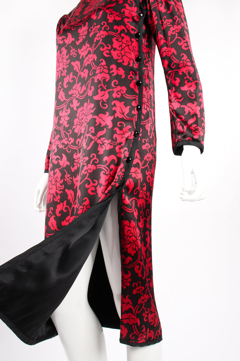 Vintage Yves Saint Laurent YSL Floral Damask Shift Dress on Mannequin leg opening at Recess LA