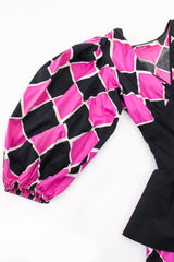 Vintage YSL Yves Saint Laurent Harlequin Balloon Sleeve Peplum Dress sleeve @ Recess LA