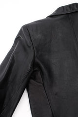 Vintage Yves Saint Laurent YSL Nipped Waist Leather Blazer sleeve wear @ Recess LA