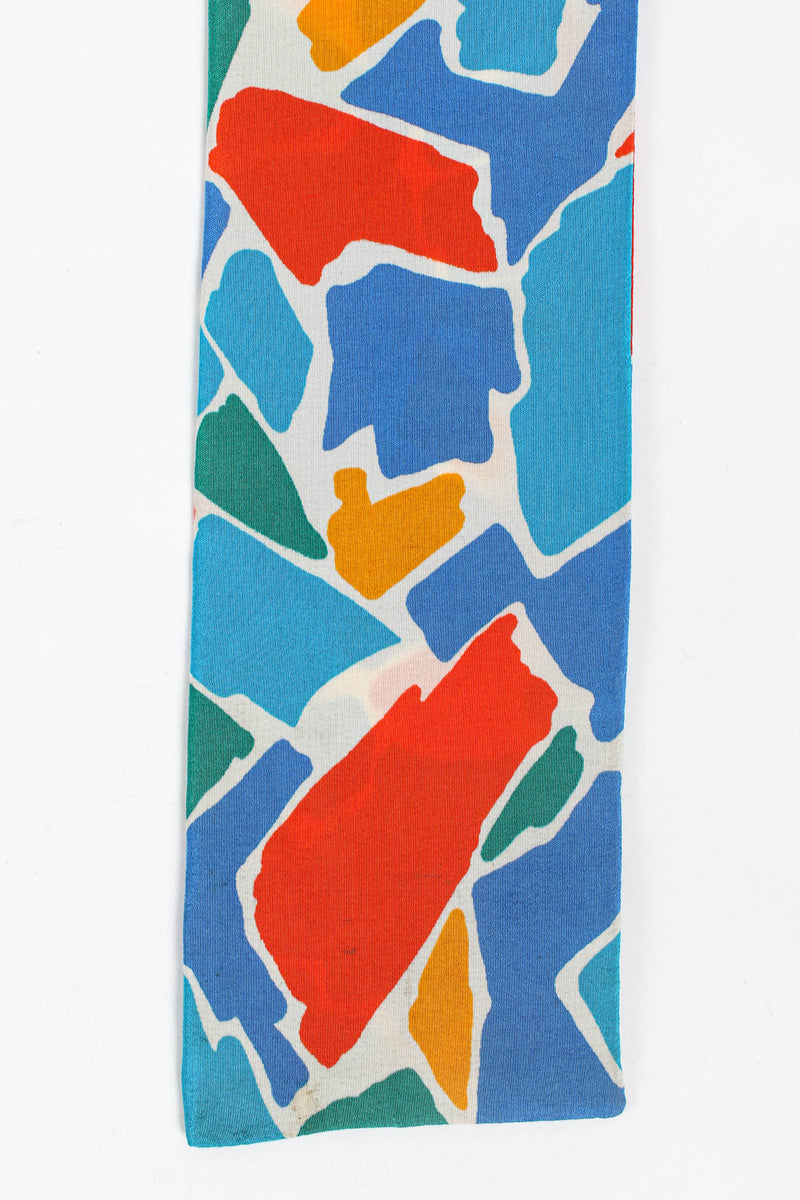 Vintage Saint Laurent Abstract Mosaic Print Dress light marks on end tie @ Recess Los Angeles