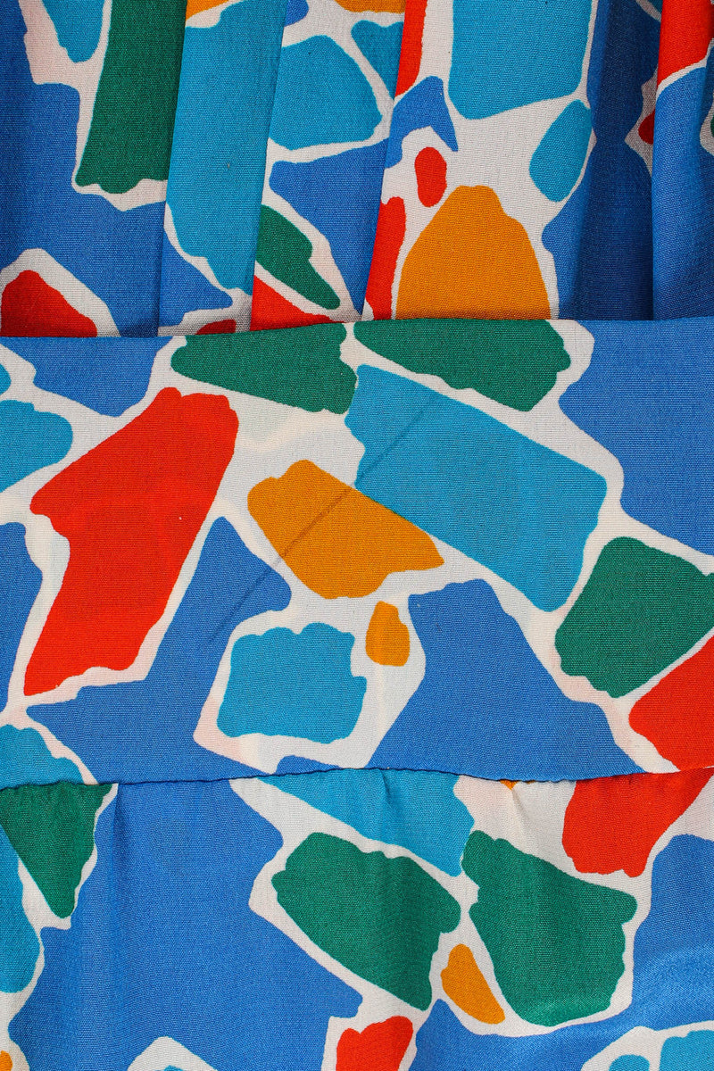 Vintage Saint Laurent Abstract Mosaic Print Dress mark on a tie @ Recess Los Angeles
