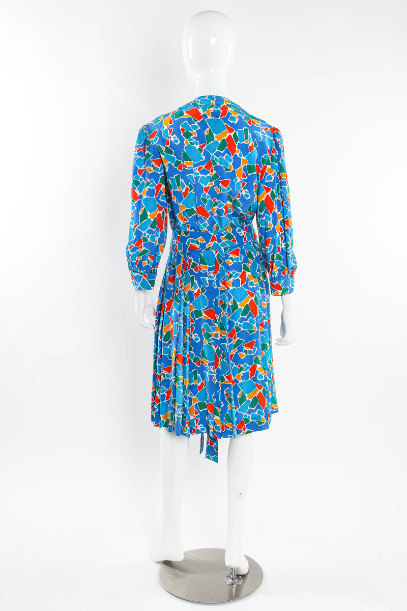 Vintage Saint Laurent Abstract Mosaic Print Dress mannequin back @ Recess Los Angeles