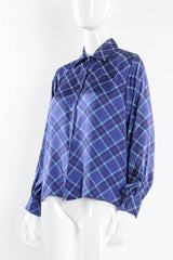 Vintage Saint Laurent Silk Plaid Print Blouse mannequin angle @ Recess Los Angeles