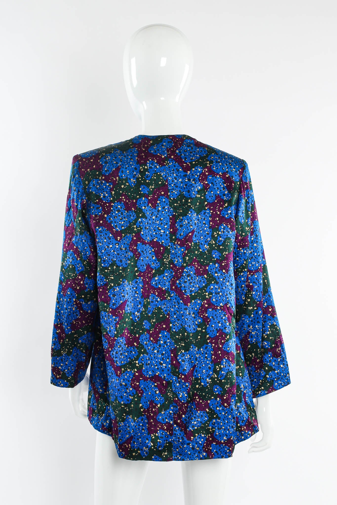 Vintage Saint Laurent Abstract Speckle Silk Jacket mannequin back @ Recess Los Angeles