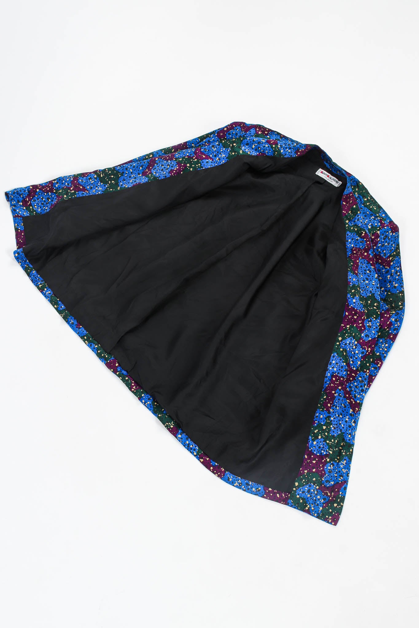 Vintage Saint Laurent Abstract Speckle Silk Jacket open flat @ Recess Los Angeles