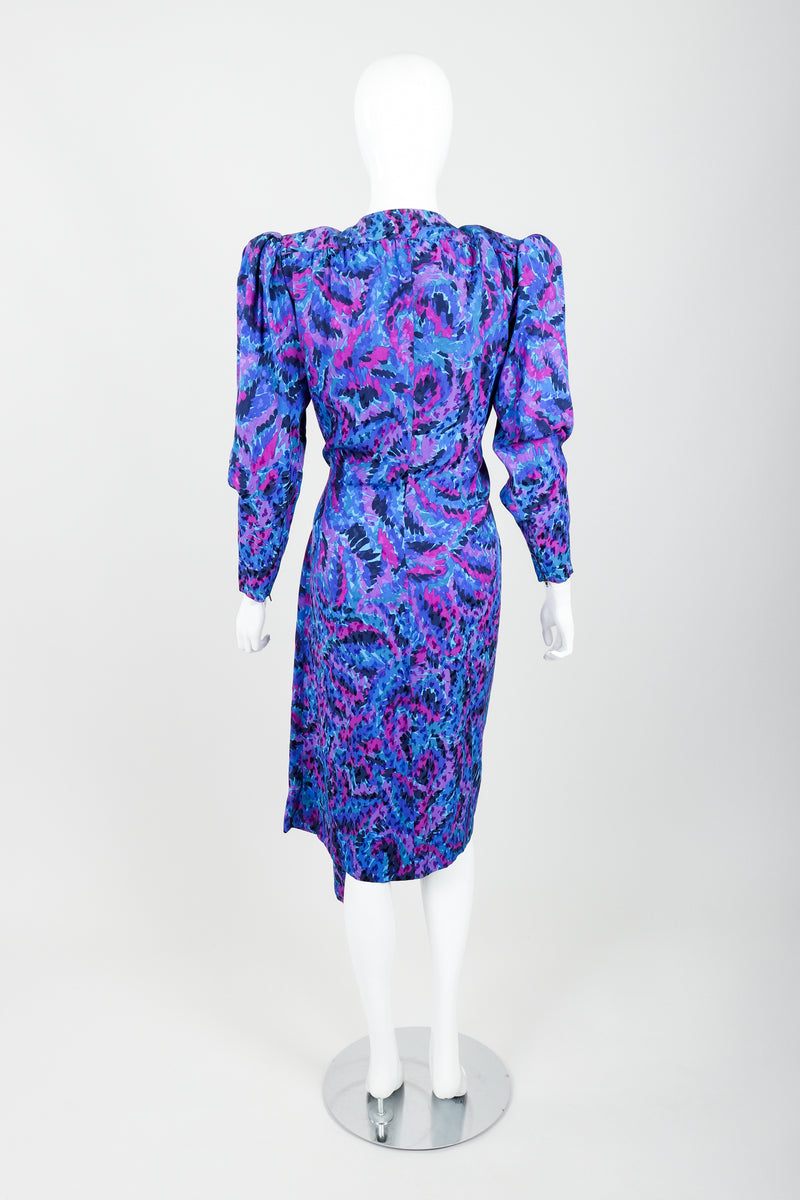 Vintage YSL Yves Saint Laurent Impressionist Wrap Dress on Mannequin Back at Recess