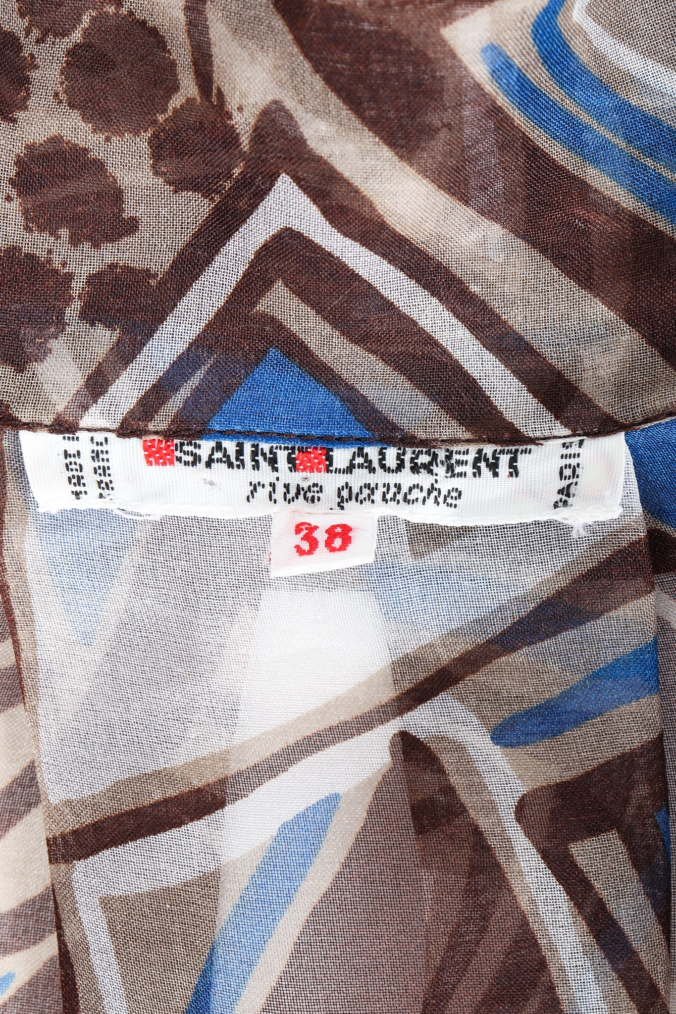 Vintage Yves Saint Laurent YSL Rive Gauche Wax Print Ankara label on fabric