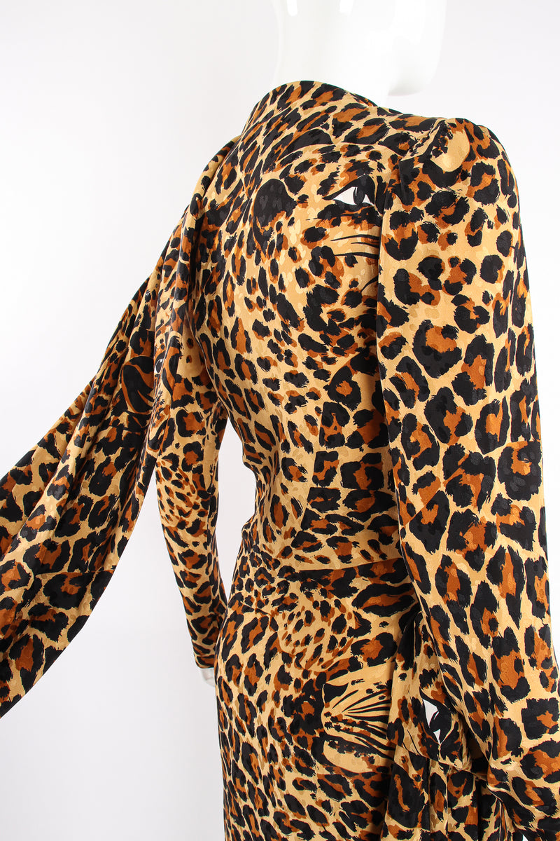 Vintage Yves Saint Laurent YSL Leopard Scarf Dress on Mannequin back scarf at Recess Los Angeles
