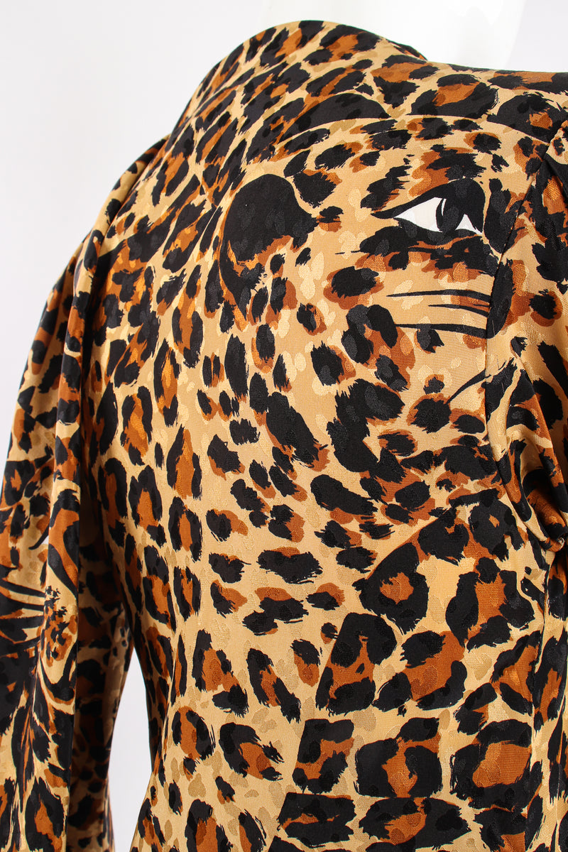 Vintage Yves Saint Laurent YSL Leopard Scarf Dress on Mannequin back shoulder at Recess LA