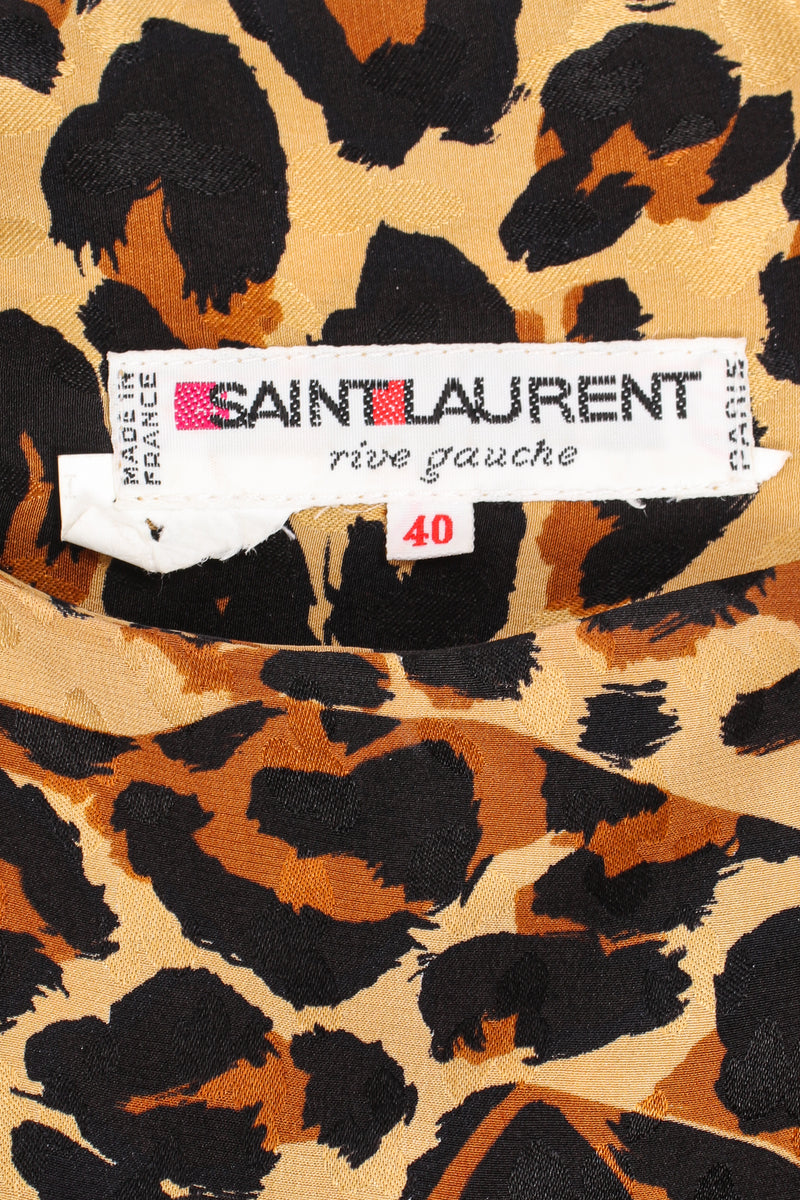Vintage Yves Saint Laurent YSL Leopard Scarf Dress label at Recess Los Angeles