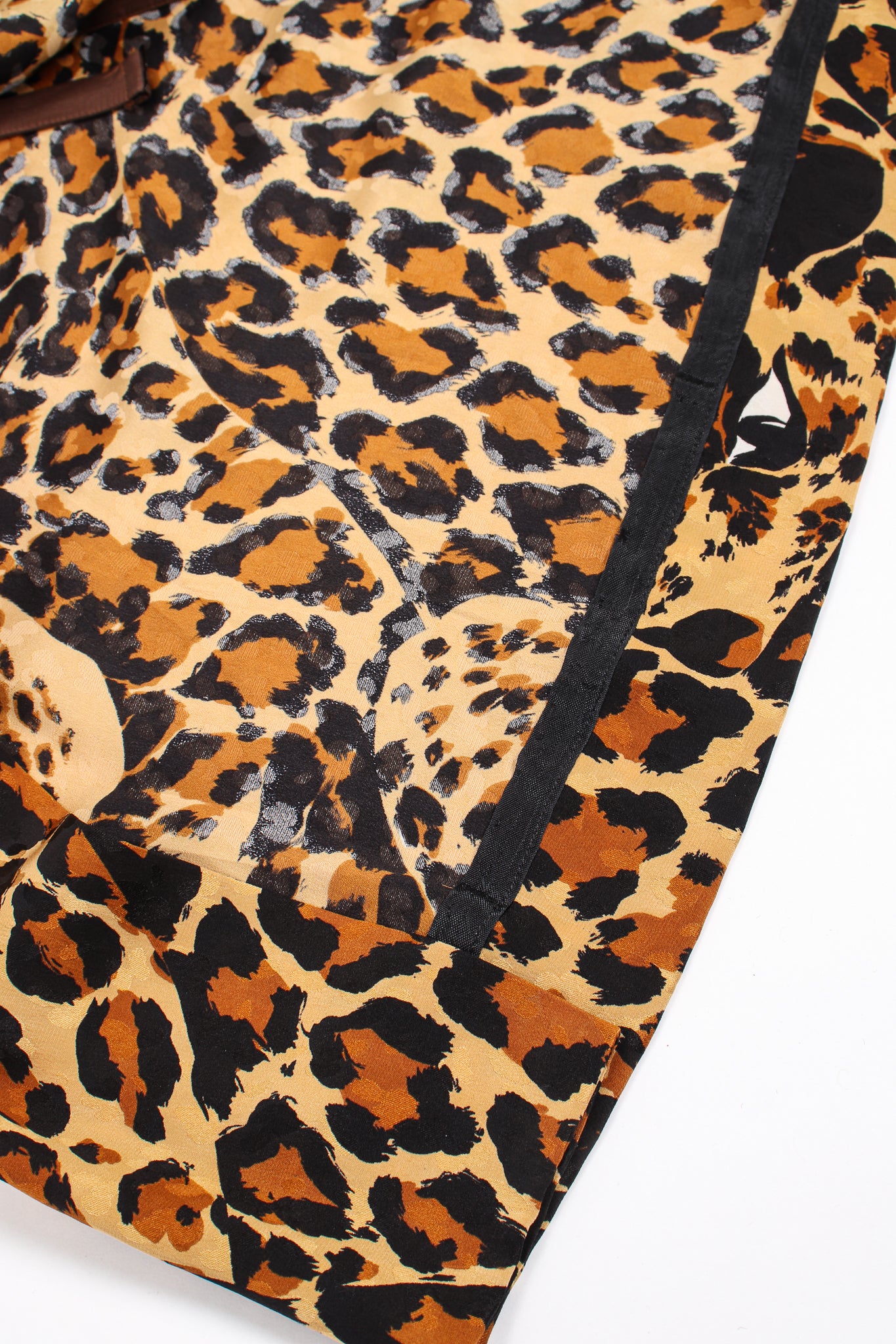 Vintage Yves Saint Laurent YSL Leopard Scarf Dress shortened hem at Recess Los Angeles