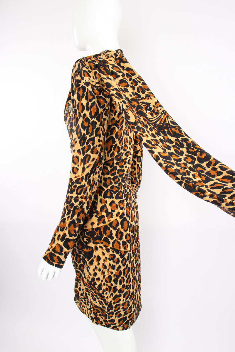 Vintage Yves Saint Laurent YSL Leopard Scarf Dress on Mannequin scarf at Recess Los Angeles