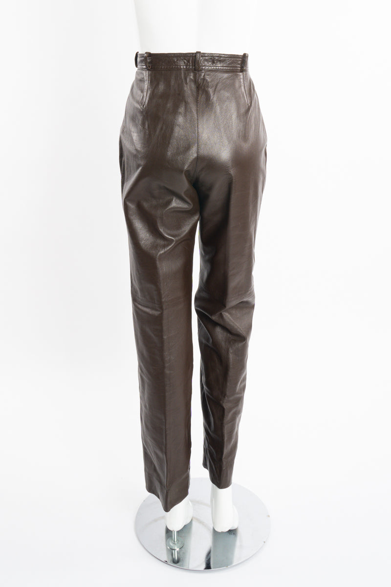Vintage YSL Yves Saint Laurent Pleated Leather Trouser on mannequin back at Recess Los Angeles