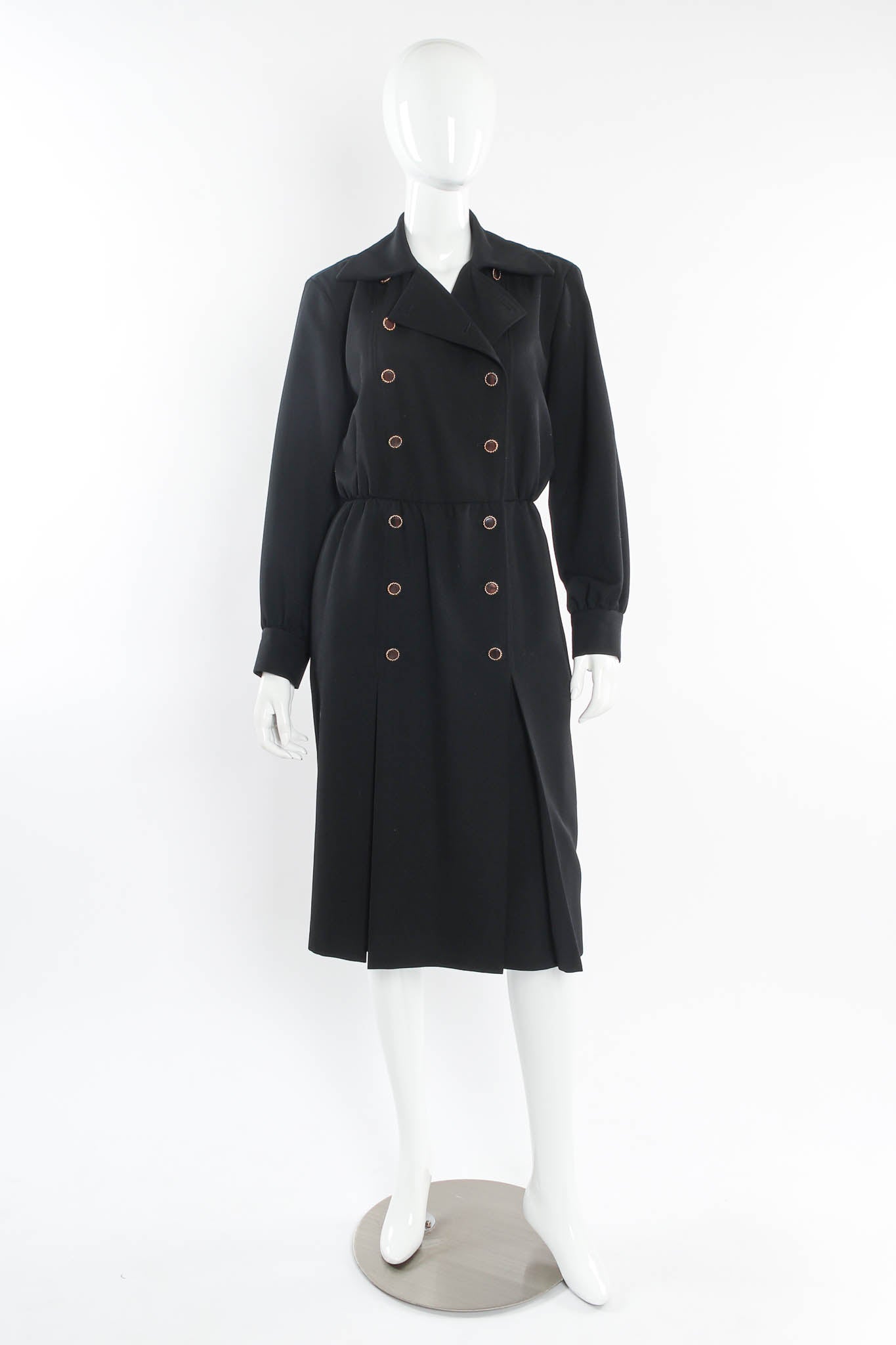 Vintage Saint Laurent Double Breasted Coat Dress mannequin front @ Recess Los Angeles