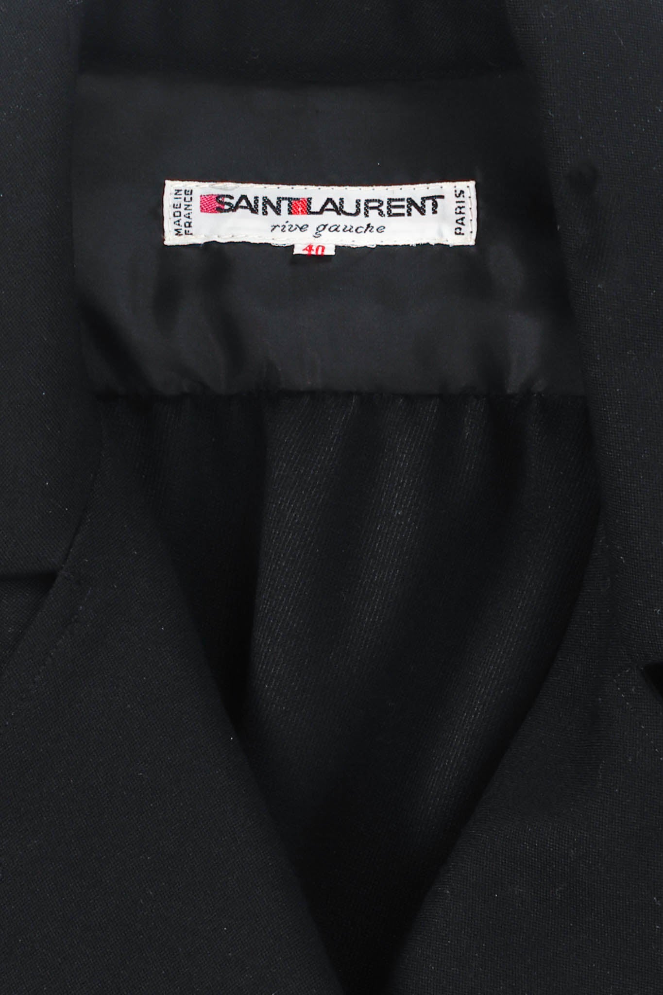 Vintage Saint Laurent Double Breasted Coat Dress tag @ Recess Los Angeles