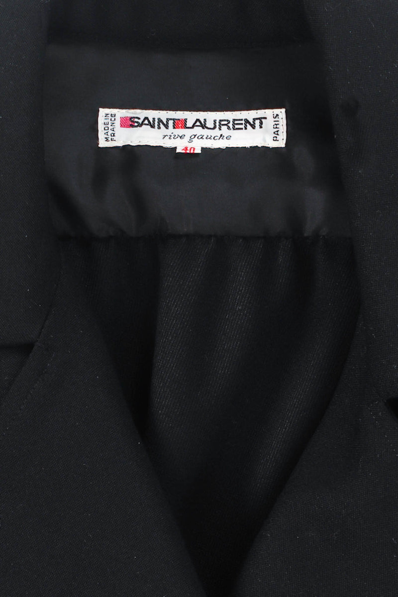 Vintage Saint Laurent Double Breasted Coat Dress tag @ Recess Los Angeles