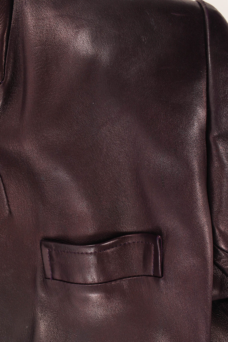 Vintage Saint Laurent 1980s Leather Dress Coat  chest pocket/marks @ Recess Los Angeles