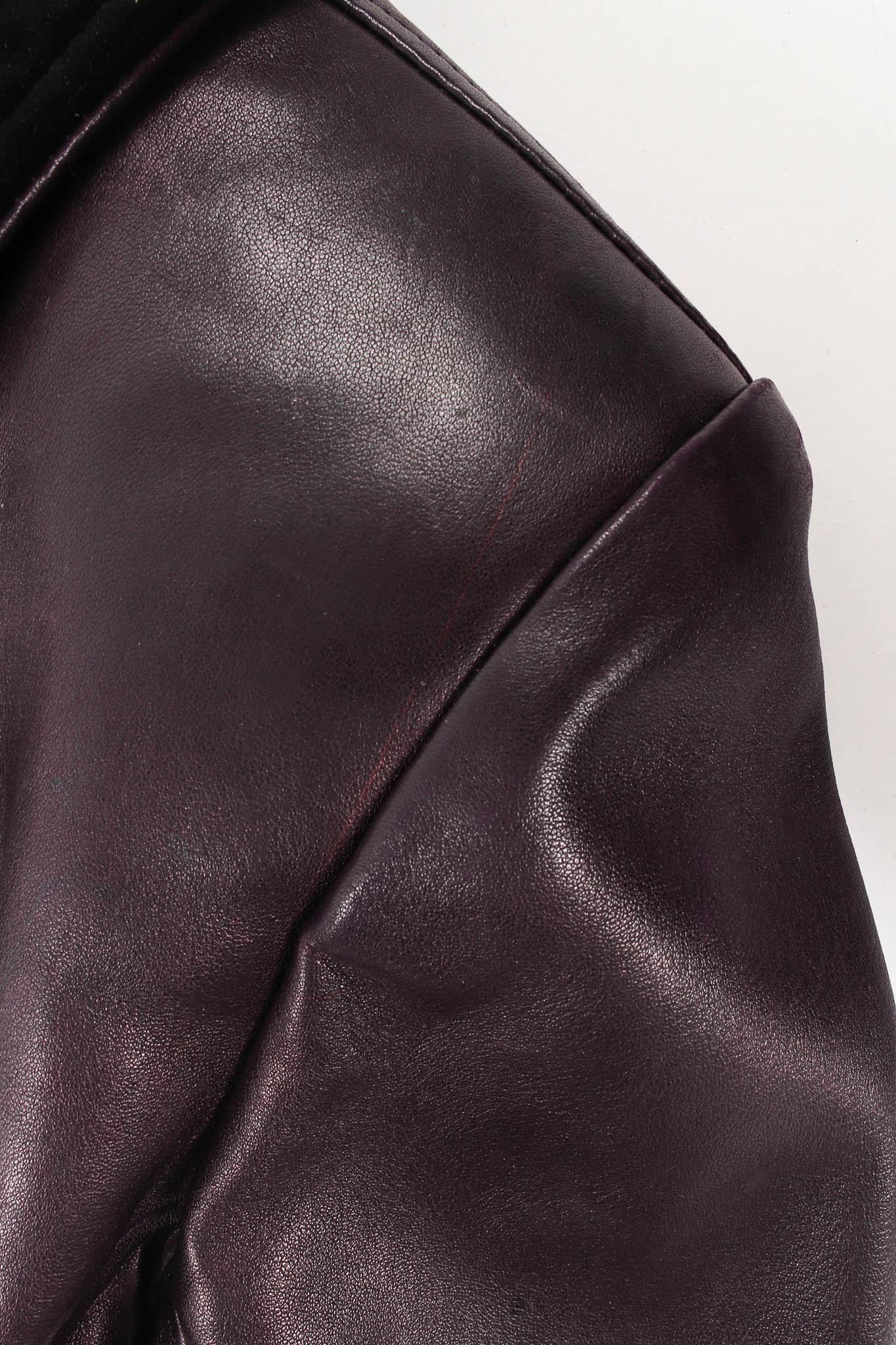 Vintage Saint Laurent 1980s Leather Dress Jacket L shoulder marks close  @ Recess Los Angeles