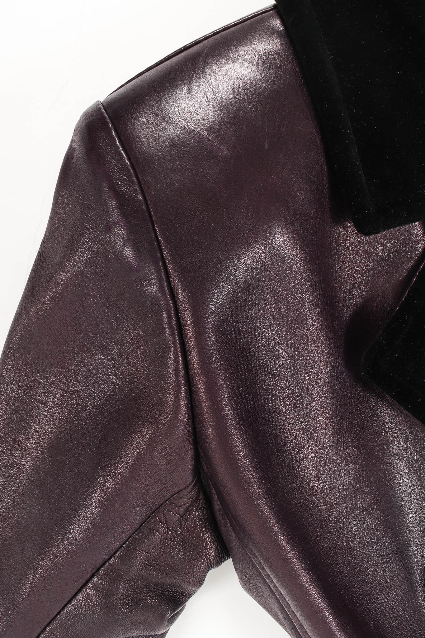 Vintage Saint Laurent 1980s Leather Dress Jacket R side jacket scuffs @ Recess Los Angeles