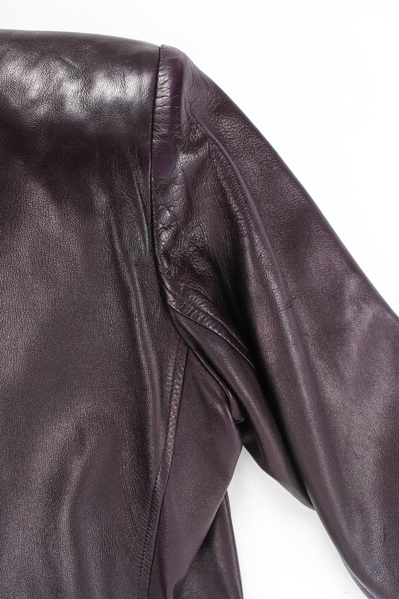 Vintage Saint Laurent 1980s Leather Dress Jacket L side jacket scuffs @ Recess Los Angeles