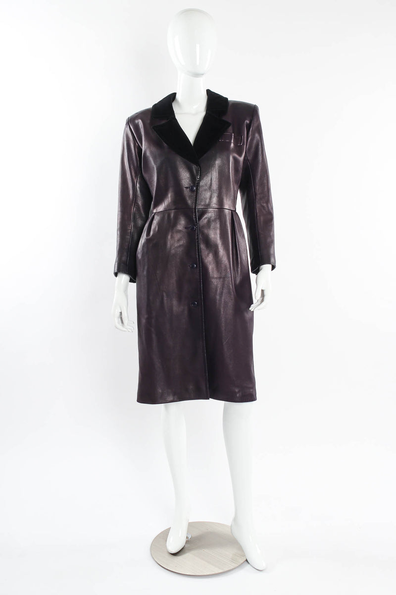 Vintage Saint Laurent Leather Coat Dress – Recess Vintage Saint Laurent Leather Coat Dress – Recess