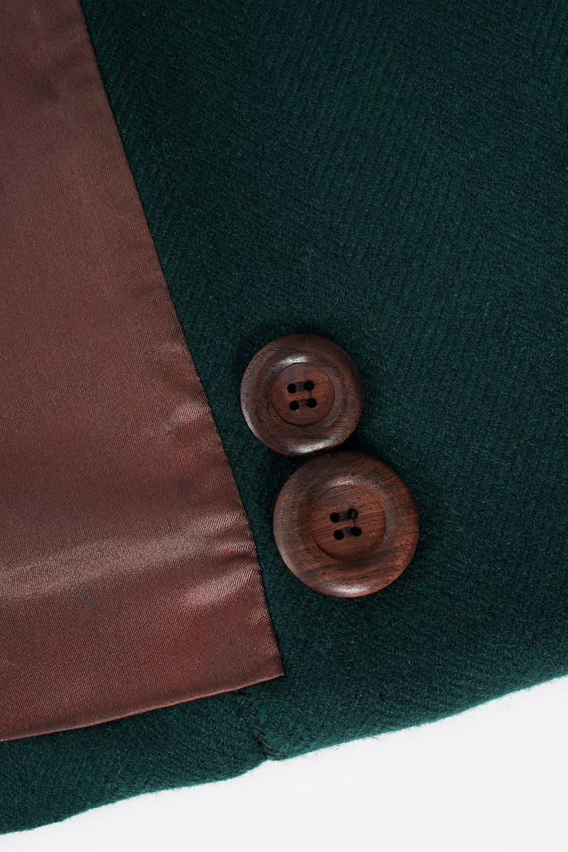 Vintage Yves Saint Laurent YSL Wool Herringbone Swing Coat extra buttons @ Recess LA