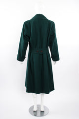 Vintage Yves Saint Laurent YSL Wool Herringbone Swing Coat on Mannequin back @ Recess LA