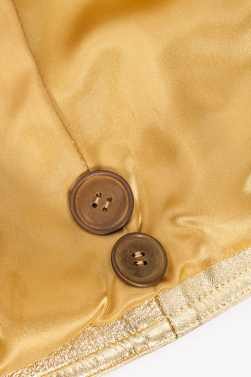 Vintage YSL Yves Saint Laurent Gold Leather Lamé Jacket extra buttons at Recess Los Angeles
