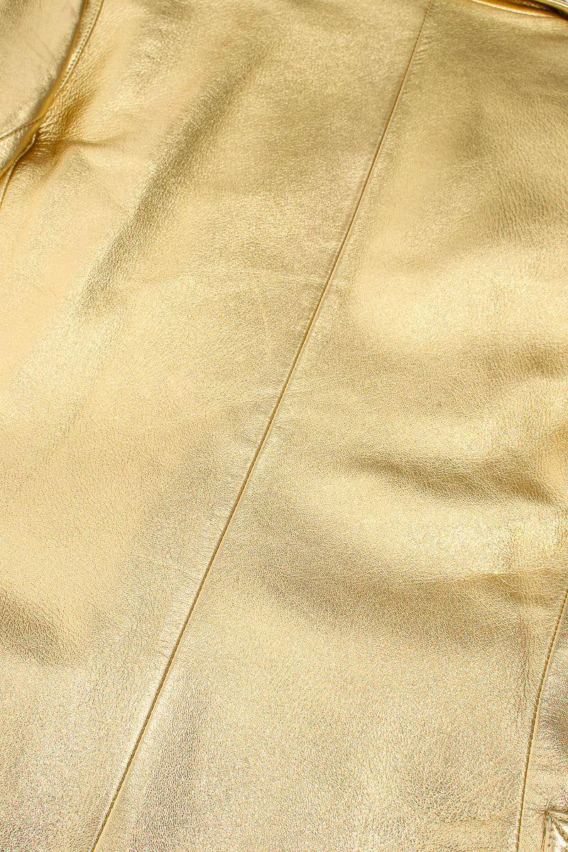 Vintage YSL Yves Saint Laurent Gold Leather Lamé Jacket leather wear at Recess Los Angeles