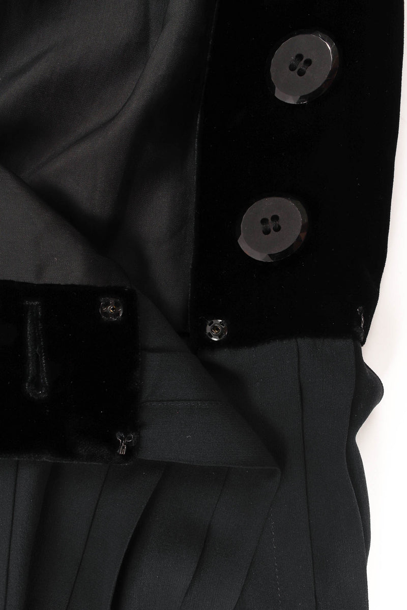 Vintage Yves Saint Laurent Silk Velvet Pleated Skirt snap buttons @ Recess Los Angeles