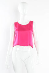 Vintage 1990s Yves Saint Laurent Tank Top & Pant Set mannequin top front  @ Recess LA