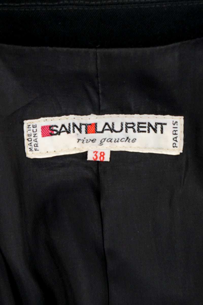 Vintage YSL Yves Saint Laurent Double Breasted Coat label at Recess Los Angeles