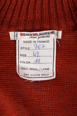 Vintage Saint Laurent YSL Oversized Autumnal Knit Cardigan label crop at Recess Los Angeles