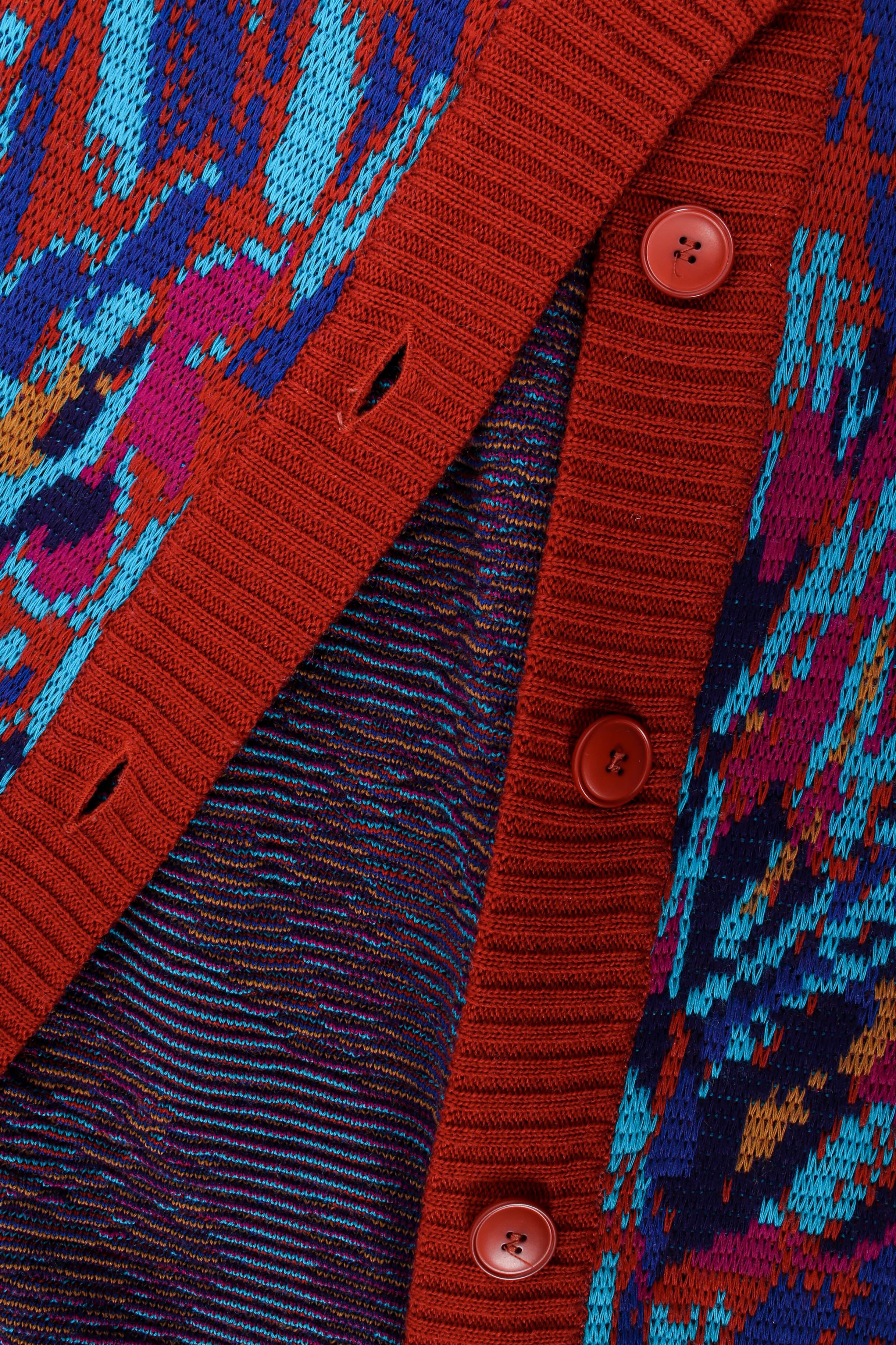 Vintage Saint Laurent YSL Oversized Autumnal Knit Cardigan button crop at Recess Los Angeles