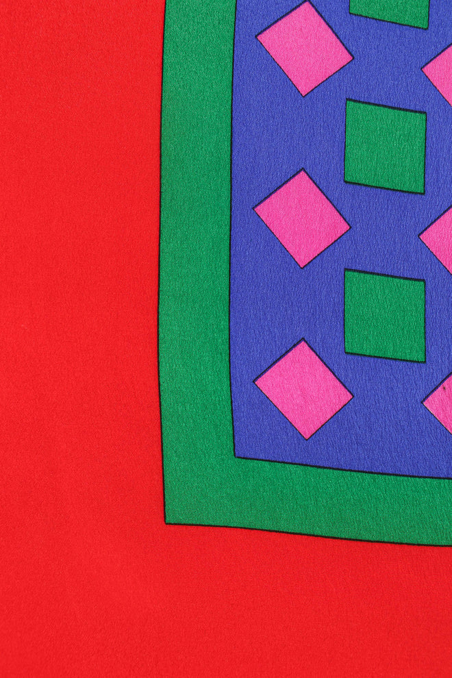 Vintage Yves Saint Laurent Silk Geo Shapes Scarf print close @ Recess Los Angeles
