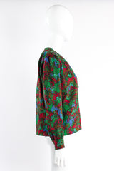 Vintage Yves Saint Laurent YSL Splatter Print Popover Blouse on mannequin side at Recess LA