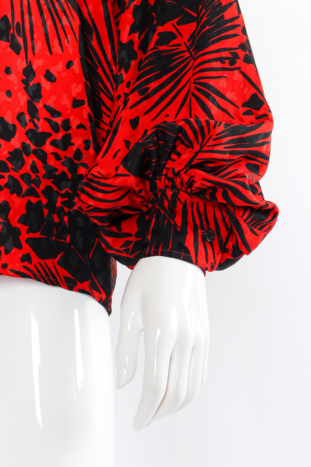 Print blouse by Saint Laurent Rive Gauche mannequin sleeve @recessla