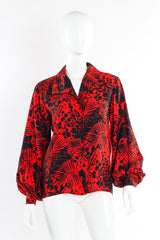 Print blouse by Saint Laurent Rive Gauche mannequin front @recessla