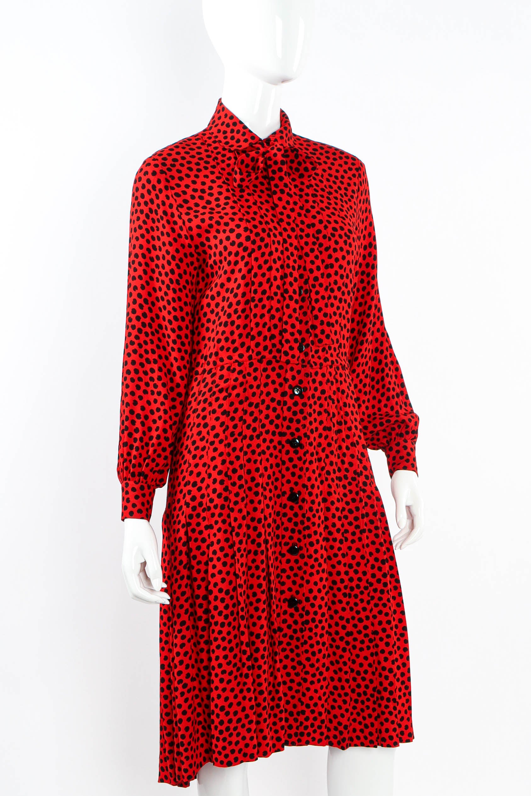 Vintage Saint Laurent Abstract Dot Print Dress mannequin angle @ Recess LA