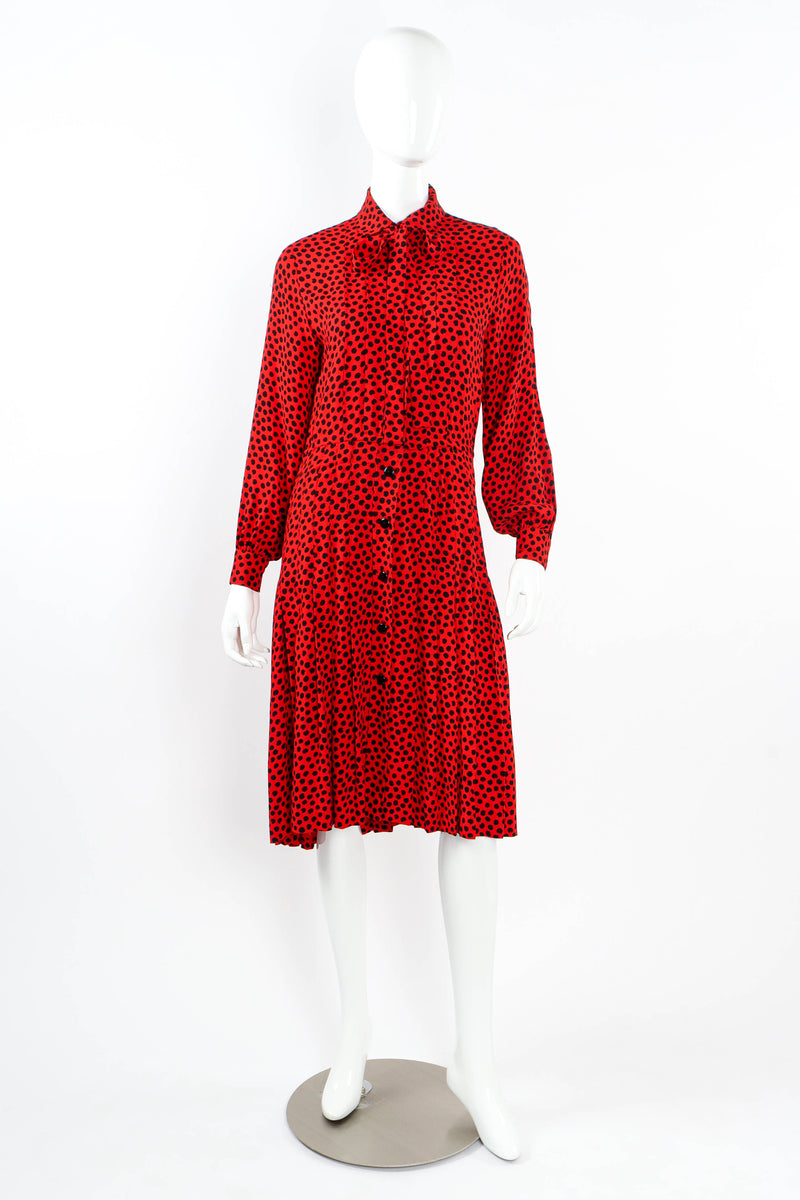Vintage Saint Laurent Abstract Dot Print Dress mannequin front @ Recess LA