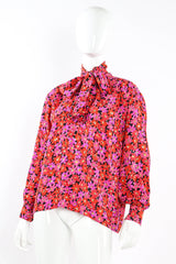 Vintage Saint Laurent Scribble Floral Print Blouse mannequin close up @ Recess LA